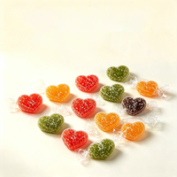 Halal hartvormige gummy snoepjes gemengde fruitsmaak suikergecoate zachte snoepjes Valentijnscadeau groothandel snoepgoed