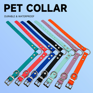 Muker Luxury PVC Dog Collar Customizable Eco-Friendly Waterproof O-<b>Ring</b> Rivet Buckle Closure 22 Solid Embossed PVC Pet Collars - Product Image 2