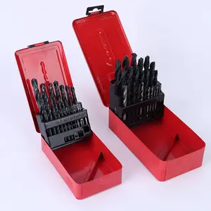 PMS 25PCS 1-13mm HSS Drill Bits Set Box For Hardened Metal Stainless Steel Drilling Gold