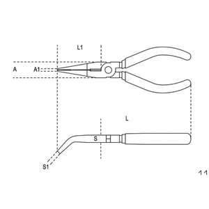BETA - 011640006 Extra long <b>bent</b> flat knurled <b>nose</b> <b>pliers</b> with slip-proof double layer PVC coated handles (multi-pack) - Product Image 2
