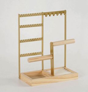 Multifunctional Detachable Wooden Bottom Jewelry Rack Earrings <b>Necklaces</b> <b>Rings</b> Bracelets Watches Women's Accessory Storage Brand - Product Image 4