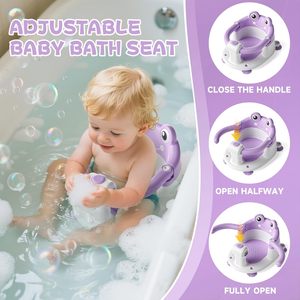Chaise de <span class=keywords><strong>bain</strong></span> antidérapante pour bébés, siège de <span class=keywords><strong>bain</strong></span> pour tout-petits avec ventouses, coussin doux, siège de <span class=keywords><strong>bain</strong></span> pour bébés de 6 mois et plus - Product Image 4