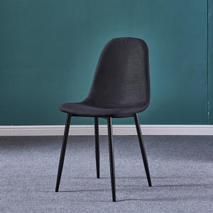 Modern Design Factory Direct Sale <b>Grey</b> Fabric <b>Velvet</b> Dining <b>Chair</b> with Upholstered Seat and Back - Product Image 6
