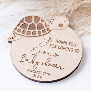 Letrero de Madera Grabado con Láser Personalizado con Forma de Tortuga Marina, Recuerdo <span class=keywords><strong>para</strong></span> Baby Shower, Regalo de Agradecimiento, Recuerdo Personalizado con Nombre y Fecha, Souvenir <span class=keywords><strong>para</strong></span> Fiesta - Product Image 6