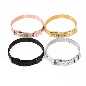Bracelet à breloques en acier inoxydable pour hommes, maille réglable en métal, bracelet de montre - Product Image 1