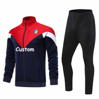 Setelan Jogging latihan sepak bola lengan panjang desain baru kualitas terbaik 100% poliester jaket tahan angin setelan olahraga sepak bola kustom