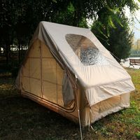 Tente de camping gonflable 4 saisons 6,3 m avec colonnes d'air en PVC, tente cabine de glamping, toit panoramique, fenêtre en maille, pliable