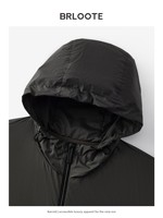 [Identique aux modèles des centres commerciaux] Blouson bomber décontracté léger d'extérieur à capuche Brloote/Balute, épaules légèrement tombantes, facile d'entretien