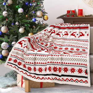 Nuova coperta Raschel di Design rosso fiocco di neve Super morbida <span class=keywords><strong>e</strong></span> calda per l'idea regalo di Natale invernale - Product Image 4
