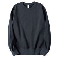 230g lourd japonais rétro 100% coton décontracté tricoté blanc à manches longues couleur unie goutte épaule lâche Anti-boulochage numérique