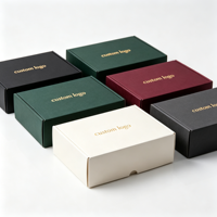 Boîte en carton ondulé noir avec logo en feuille d'or personnalisée, boîte d'expédition et d'emballage pour vêtements et accessoires
