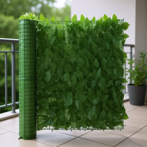 Plantes artificielles pour balcon, écran de protection 157,5 x 29,5 pouces, feuilles vertes haute simulation, décoration extérieure - Product Image 2