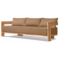 Ensemble de canapés d'extérieur en teck moderne, résistant à l'eau et aux UV, pour plage, jardin, villa, hôtel, resort, patio.
