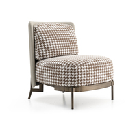 Minimalisme chaise simple cadre en bois chaise en tissu avec pied en acier inoxydable fauteuil de luxe pour salon chambre à coucher