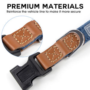 Groothandel Custom Pet Halsbanden Medium Hond Corgi Lederen Hondenhalsband Golden Retriever Labrador Premium Hondenhalsband Met Rubberen Logo - Product Image 4