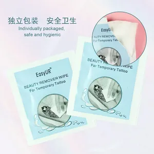 Individually Wrapped Makeup Removing Wipes Removal Temporary Water Sticker Tattoo Metallic Flash Tattoo Remover Wipes Low Moq