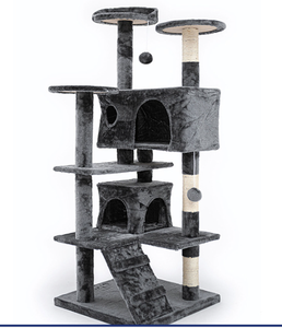 Bastidores para rascar escalar para <span class=keywords><strong>dormir</strong></span>, <span class=keywords><strong>casa</strong></span> para mascotas y <span class=keywords><strong>casa</strong></span> de lujo, condominio, torre de árbol para gatos de varios niveles con cama hamaca - Product Image 1