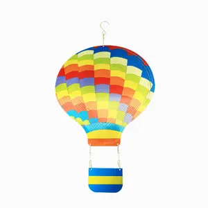 Balão de ar quente para jardim, girador de vento 3D, forma de balão quente para decoração de jardim e pátio ao ar livre, metal e vento