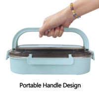 Boîte à Déjeuner Isotherme Portable de 1400 ML en Acier Inoxydable 304 pour Enfants et Bureau, avec Couverts et Bol à Soupe