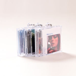 Porte-clés CD en gros de haute qualité, support <span class=keywords><strong>DVD</strong></span>, porte-clés personnalisé avec logo, mini album vierge en acrylique DIY, porte-clés CD musical NFC pour idoles - Product Image 3