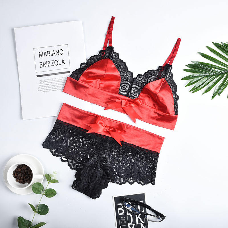 Wholesale Lingeries Set 2 Piece Ladies Underwear and Bra Sets Popular Lace Push up Bralette Lingerie Women Panties Set
