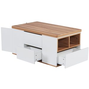 Cross-border minimalist multi-functional height-adjustable coffee <b>table</b> and dining <b>table</b> combined for <b>small</b> apartments and - Product Image 4