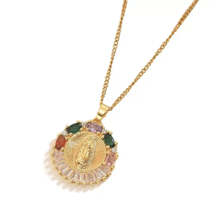 Sparkling snowflake-shaped necklace, seashell-patterned gold sequin necklace, crystal petal necklace - Product Image 4