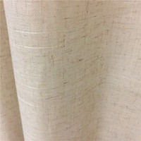 Tissu de rideau en lin ignifuge en gros, 100% polyester en rouleau pour fenêtre de salon d'hôtel