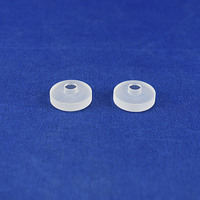 Rondelle à bride / Joint à étages en silice fondue SiO2 de haute pureté sur mesure avec trou central pour équipements haute température jusqu'à 1250°C