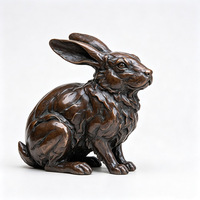 Sculptures de faune en bronze patiné à la main, animaux de la forêt et de la jungle variés : Cerf, Renard, Ours, Loup, Lapin, Écureuil, Hibou, Aigle – Présentation
