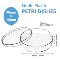 Platos de Petri de plástico desechables de laboratorio 90*15mm Placa de cultivo transparente estéril Placa de Petri Placa de cultivo bacteriano de células