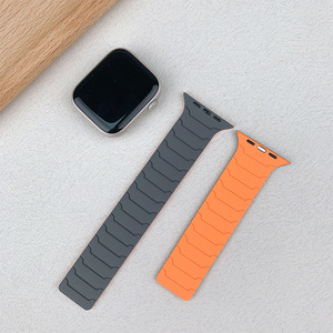 Armored Warrior Bracelet en silicone magnétique solide Bracelet de montre à boucle en <span class=keywords><strong>aluminium</strong></span> pour <span class=keywords><strong>Apple</strong></span> <span class=keywords><strong>Watch</strong></span> Ultra 2 Series 10 42mm 46mm Sport Band - Product Image 4