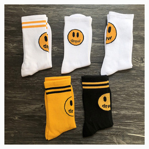 Nouveauté Chaussettes En Gros Justin Bieber Rue Blanc Sport Couple Tube Chaussettes Heureux Sourire Visage Drôle Nouveauté Chaussettes - Product Image 5