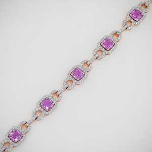 Pink Diamond Art Deco Party Bracelet 18k <b>Rose</b> <b>Gold</b> Flexible Link - Product Image 3