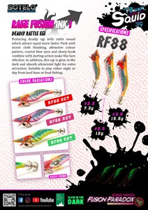 Tinta de fusión Sotelo Rage luminosa de alta calidad I (RF88) #3,0 15,6G Plantilla de calamar/cebo duro Artificial Candy Mayat - Product Image 5