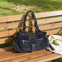 Nouveau Sac à Main Carré de Luxe en Tissu Denim pour Femme 2026 – Sac à Bandoulière Designer Tendance et Simple, Sac Fourre-Tout Croisé