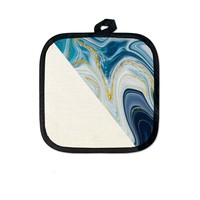 Support de Pot Carré en Lin pour Sublimation, Vente en Gros, avec Dos en Caoutchouc pour Cuisine - Impression par Transfert Thermique