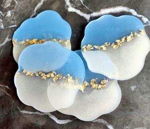 Luxury Resin Floral Coaster Handmade Epoxy Art Tea <b>Cup</b> <b>Mat</b> Decorative Flower Shape Table Accessory at lowest prices - Product Image 1