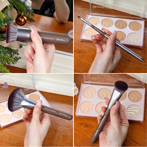 Daily Queen & Mor-phe 26 pièces Pinceaux de maquillage en bois brun à poils nano, doux et luxueux, pour poudre, marque privée - Product Image 4