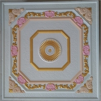 Plaque de plâtre dorée 595x595x9mm pour faux plafond/plafond en plâtre à motif floral artistique