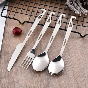 <span class=keywords><strong>Set</strong></span> di posate da campeggio e picnic in acciaio inossidabile 304 per uso alimentare, 3 pezzi, con apribottiglie e cucchiaio - Product Image 4