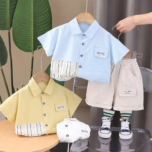 Bộ quần áo hè thời trang cho bé trai, áo + quần đùi, khuyến mãi nóng - Product Image 1