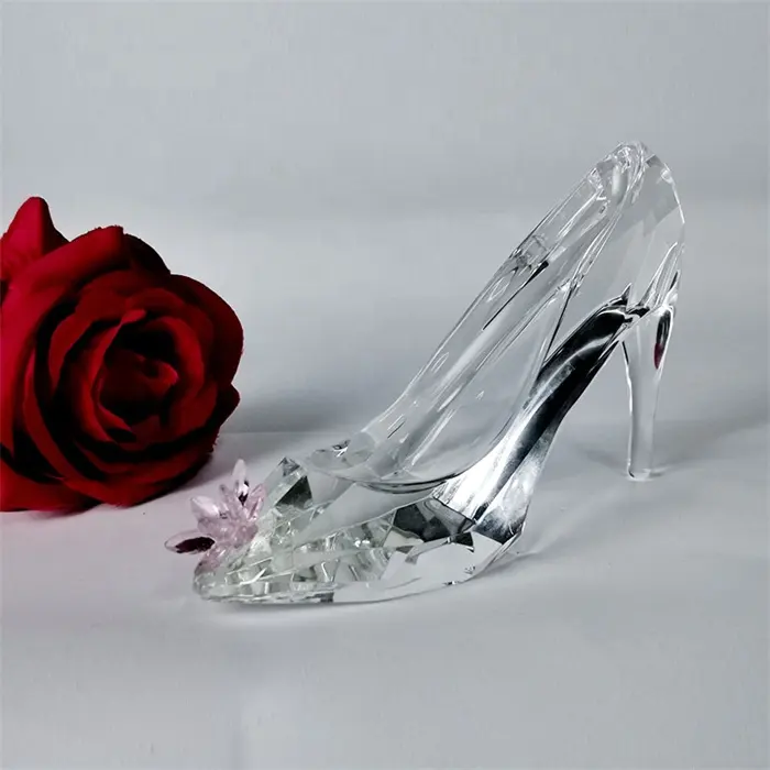 Cinderella Glazen Slipper Crystal Hoge Hakken Schoenen Beeldje Ornamenten Voor Meisjes