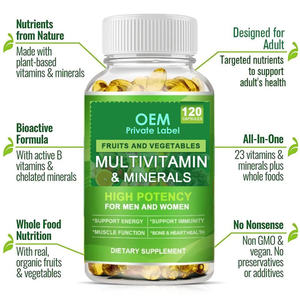 OEM Multivitaminas Minerales Softgel Cápsulas con <span class=keywords><strong>complejo</strong></span> <span class=keywords><strong>B</strong></span> Calcio Magnesio Suplemento de zinc Soporte Energía Función muscular - Product Image 3