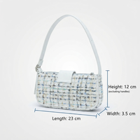 Sac à main en tweed PU personnalisé OEM, mini sac à main, marque privée, vente en gros, pour femmes, usage quotidien, rendez-vous, sorties