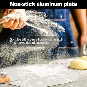 Juego de espátulas para pizza de metal de 12*14 pulgadas con mango de madera plegable, incluye <span class=keywords><strong>pala</strong></span> para voltear pizza, cortador de pizza de aluminio y espátula para servir pasteles - Product Image 5
