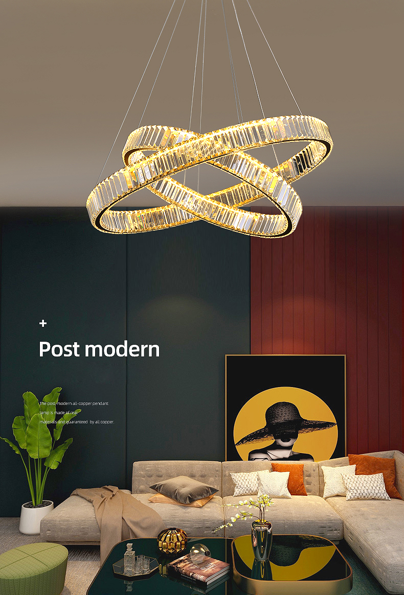Post modern classic design golden stainless steel LED sitting room light bedroom chandelier ceiling light luxury ceiling lamp