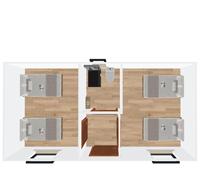Livraison rapide conteneur détachable 2 chambres maison préfabriquée maison de conteneur vivant fait panneau sandwich pour logement temporaire