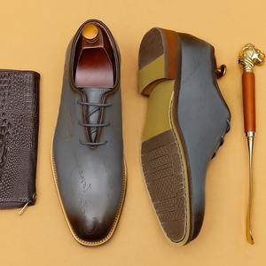 Chaussures pour hommes en cuir véritable les plus vendues, chaussures Oxford gravées, chaussures habillées blanches en cuir pour affaires - Product Image 3