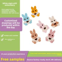 Nouveaux patchs brodés en laine mignonne patchs de lapin de dessin animé coloré pour sacs et vêtements accessoire de tissu en feutre à coudre
